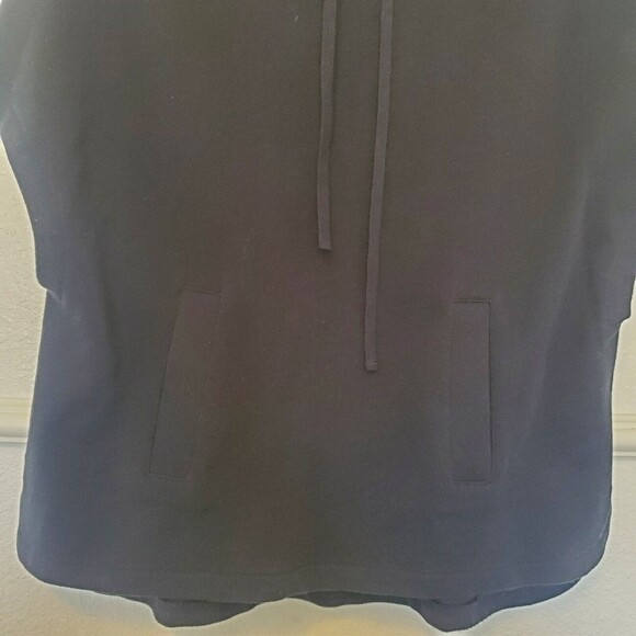 J. Crew Sleeveless Hoodie Top Oversize Black Womens Cott Wool SzXXS-XS Fits S-M - Picture 6 of 16